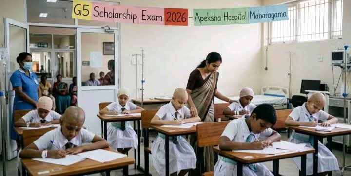 மஹரகம புற்றுநோய் வைத்தியசாலையில் புலமைப் பரிசில் பரீட்சை எழுதிய மாணவர்கள்